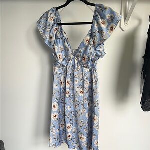 Floral Blue Babydoll Dress